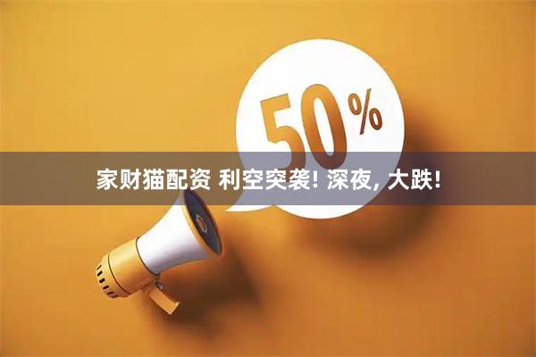 家财猫配资 利空突袭! 深夜, 大跌!